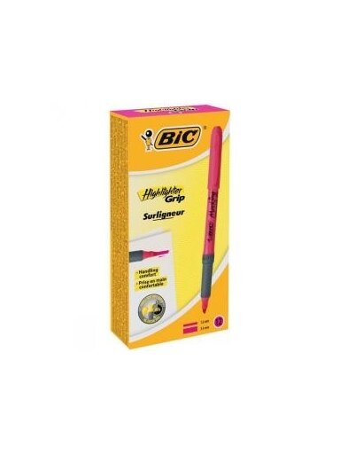 Bic Tekstas žymeklis Highlighter Flex, rožinis, pakuotėje 12 vnt. 494879
