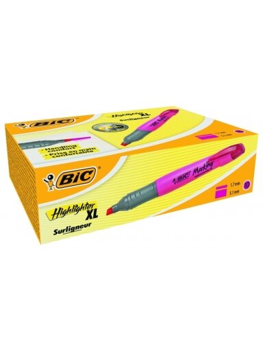 Bic Teksto žymeklis Highlighter XL 2-5 mm, rožinis 1 vnt.