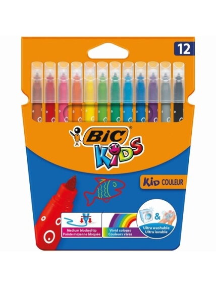 Bic Spalvoti flomasteriai Kids Couleur 12 spalvų rinkinys 9202937 Bic Spalvoti flomasteriai Kids Couleur 12 spalvų rinkinys 9202937