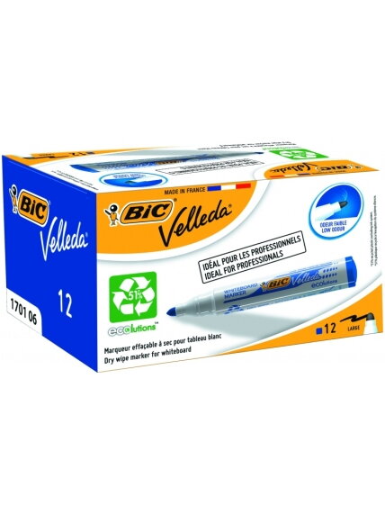 Bic Žymeklis baltai lentai Velleda 1701 1-5 mm, mėlynas, pakuotėje 12 vnt. 525826 Bic Žymeklis baltai lentai Velleda 1701 1-5 mm, mėlynas, pakuotėje 12 vnt. 525826