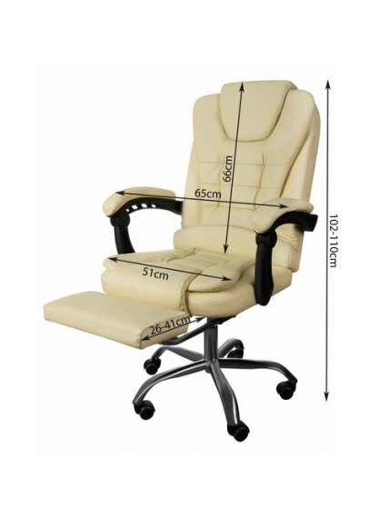 Biuro kėdė su atrama kojoms - smėlio spalvos Malatec 23287 2