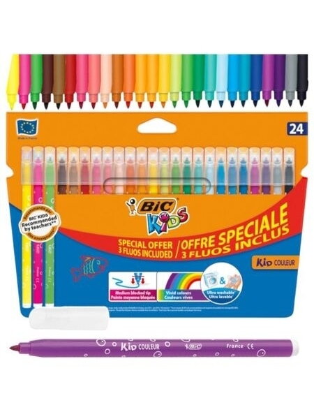 Bic Spalvoti Flomasteriai Kids Couleur 24 spalvų rinkinys 093350 Bic Spalvoti Flomasteriai Kids Couleur 24 spalvų rinkinys 093350