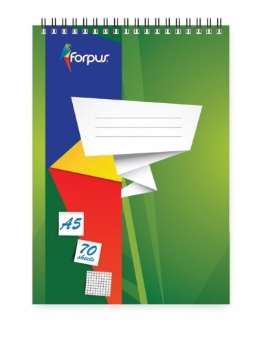 Bloknotas su spirale Forpus, A5/70, langeliais