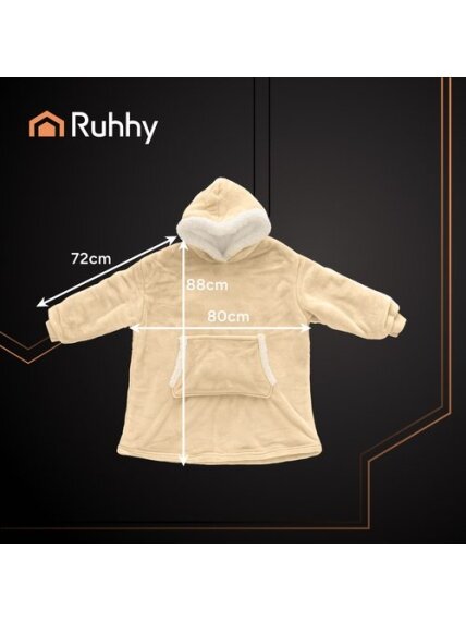 Bluza XXL - koc beżowy Ruhhy 26146 2 Bluza XXL - koc beżowy Ruhhy 26146 2