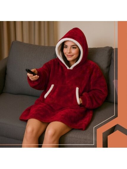 Bluza XXL - koc czerwony Ruhhy 26145 6 Bluza XXL - koc czerwony Ruhhy 26145 6