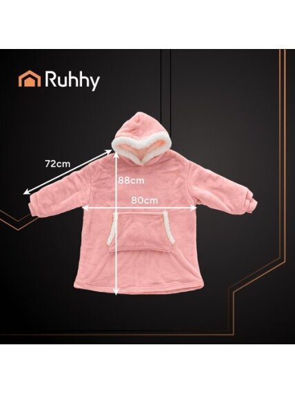 Bluza XXL - koc różowy Ruhhy 26144 2 Bluza XXL - koc różowy Ruhhy 26144 2