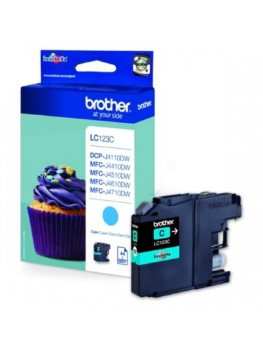 Brother LC123 (LC123C) Rašalinė kasetė, Žydra