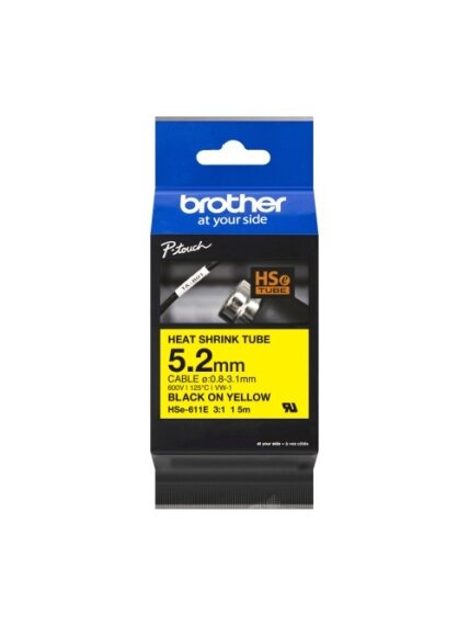 Brother Juostelė 5,2 mm juoda/geltona Brother Juostelė 5,2 mm juoda/geltona