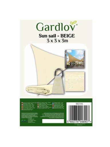 Burė nuo saulės 3x3x3 smėlio spalvos Gardlov 23146 Burė nuo saulės 3x3x3 smėlio spalvos Gardlov 23146