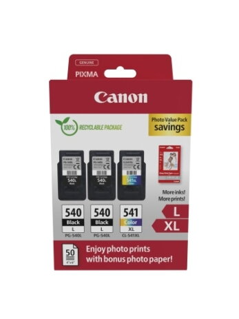Canon PG-540L/CL-541XL (5224B015) Photo value pack Rašalinių kasečių komplektas, BK/CMY Canon PG-540L/CL-541XL (5224B015) Photo value pack Rašalinių kasečių komplektas, BK/CMY