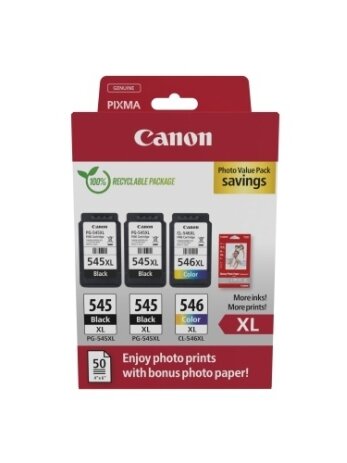 Canon PG-545XL/CL-546XL (8286B015) Photo value pack Rašalinių kasečių komplektas, BK/CMY Canon PG-545XL/CL-546XL (8286B015) Photo value pack Rašalinių kasečių komplektas, BK/CMY