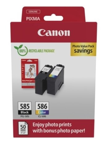 Canon PG-585/CL-586 (6205C004) Photo value pack Rašalinių kasečių komplektas, BK/CMY Canon PG-585/CL-586 (6205C004) Photo value pack Rašalinių kasečių komplektas, BK/CMY