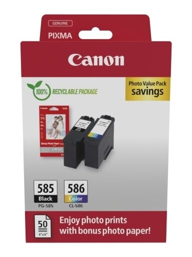 Canon PG-585/CL-586 (6205C004) Photo value pack Rašalinių kasečių komplektas, BK/CMY