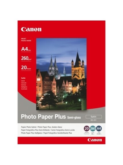 Canon SG-201 Semi-Gloss Fotopopierius Plus A4 20 lapų Canon SG-201 Semi-Gloss Fotopopierius Plus A4 20 lapų