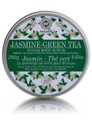 Cukraus šveitiklis kūnui JASMINE-GREEN TEA, 250 g Cukraus šveitiklis kūnui JASMINE-GREEN TEA, 250 g
