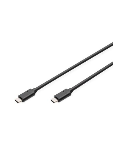Digitus AK-300138-030-S USB-C Kabelis, USB-C 2.0 Male į USB-C 2.0 Male, 3 m, Juoda