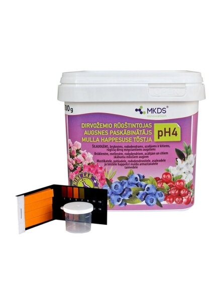 Dirvožemio rūgštintojas pH4 su mini laboratorija, 500 g Dirvožemio rūgštintojas pH4 su mini laboratorija, 500 g