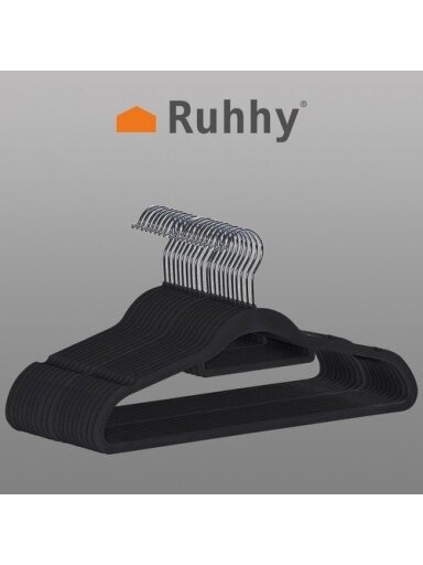 Drabužių kabykla 20 vnt - juoda Ruhhy 22536