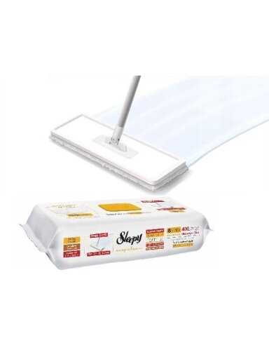 Drėgnos servetėlės grindims Sleepy Easy Clean, geltonos, 50vnt Drėgnos servetėlės grindims Sleepy Easy Clean, geltonos, 50vnt