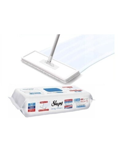 Drėgnos servetėlės grindims Sleepy Easy Clean, mėlynos, 50vnt Drėgnos servetėlės grindims Sleepy Easy Clean, mėlynos, 50vnt