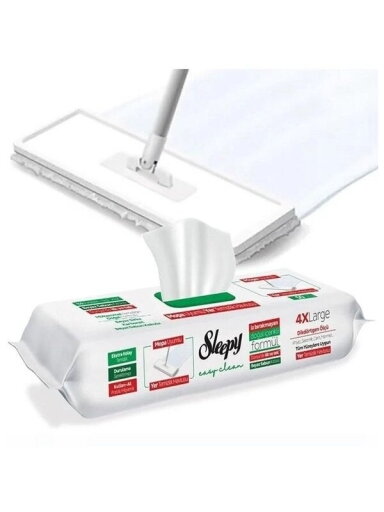Drėgnos servetėlės grindims Sleepy Easy Clean, žalios, 50vnt Drėgnos servetėlės grindims Sleepy Easy Clean, žalios, 50vnt