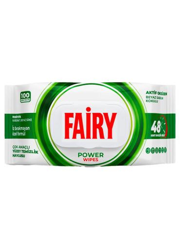 Drėgnos servetėlės Fairy Power, 100vnt Drėgnos servetėlės Fairy Power, 100vnt