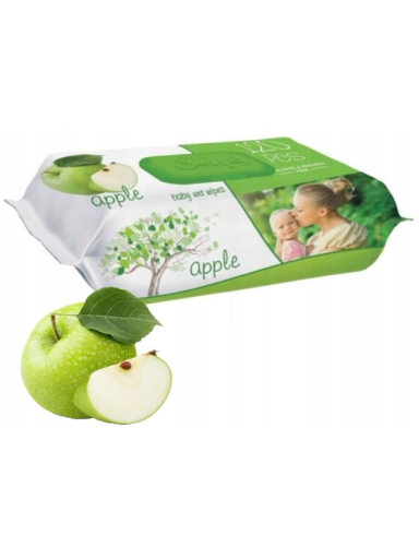 Drėgnos servetėlės Sleepy Apple, 120 vnt.