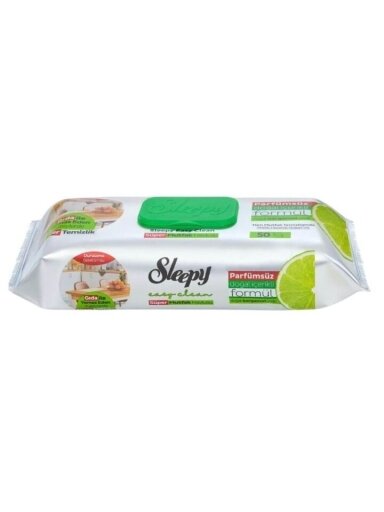 Drėgnos servetėlės Sleepy maistiniams paviršiams Bergamot, 50vnt Drėgnos servetėlės Sleepy maistiniams paviršiams Bergamot, 50vnt