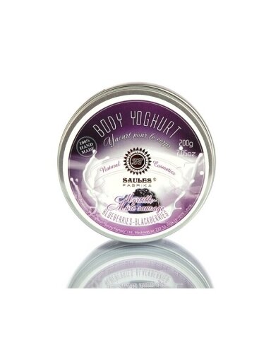 Drėkinamasis kūno jogurtas BLUEBERRIES-BLACKBERRIES Saules Fabrika 200 g Drėkinamasis kūno jogurtas BLUEBERRIES-BLACKBERRIES Saules Fabrika 200 g