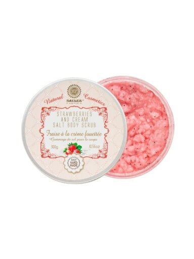 Druskos šveitiklis kūnui STRAWBERRIES AND CREAM, 300 g Druskos šveitiklis kūnui STRAWBERRIES AND CREAM, 300 g