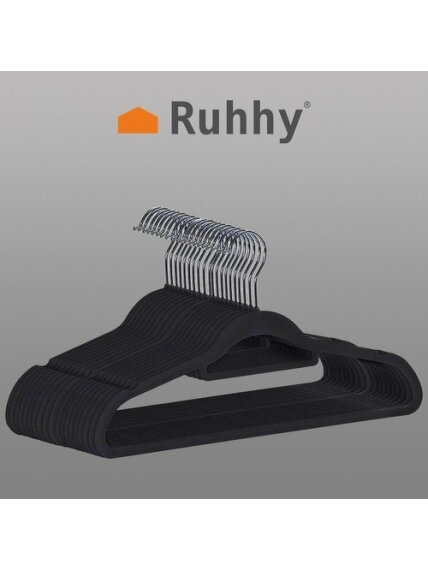 Drabužių kabykla 20 vnt - juoda Ruhhy 22536 1 Drabužių kabykla 20 vnt - juoda Ruhhy 22536 1