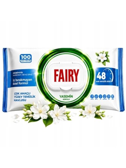 Drėgnos servetėlės Fairy jazminų aromato, 100 vnt. Drėgnos servetėlės Fairy jazminų aromato, 100 vnt.