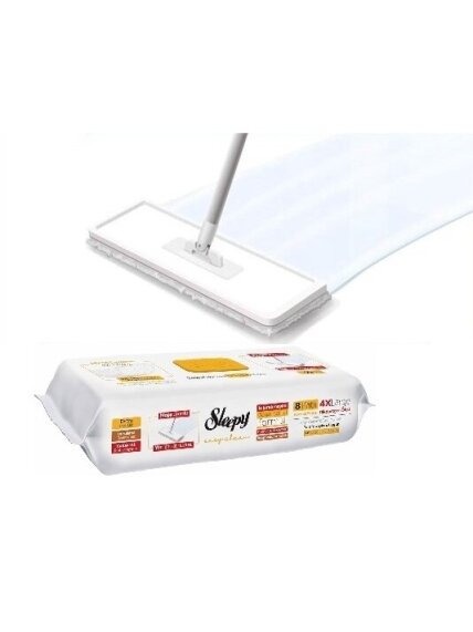 Drėgnos servetėlės grindims Sleepy Easy Clean, geltonos, 50vnt Drėgnos servetėlės grindims Sleepy Easy Clean, geltonos, 50vnt