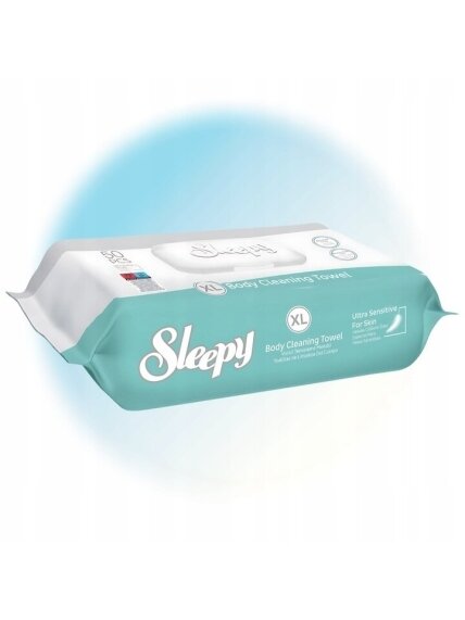 Drėgnos servetėlės kūnui Sleepy Ultra sensitive XL 50 vnt. Drėgnos servetėlės kūnui Sleepy Ultra sensitive XL 50 vnt.