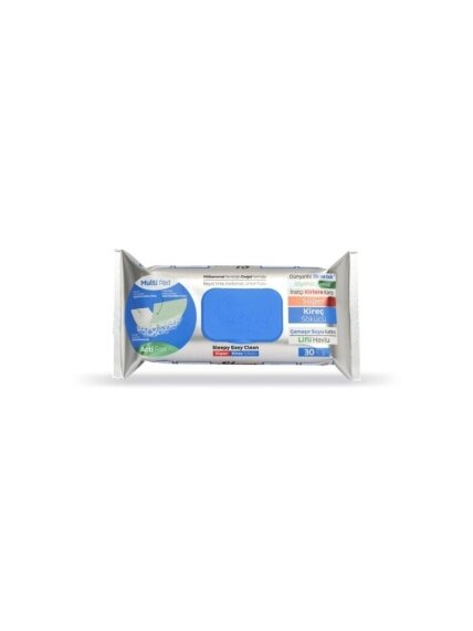 Drėgnos servetėlės Sleepy Easy Clean Acti-Foam kalkėms šalinti, mėlynas dangtelis (pakuotėje 30vnt).