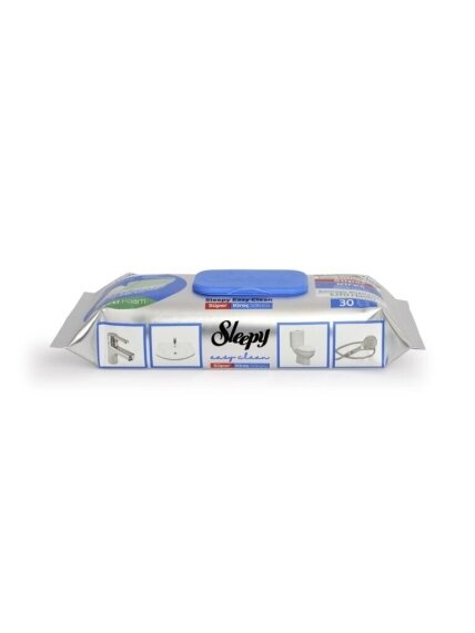 Drėgnos servetėlės Sleepy Easy Clean Acti-Foam kalkėms šalinti, mėlynas dangtelis (pakuotėje 30vnt). 1 Drėgnos servetėlės Sleepy Easy Clean Acti-Foam kalkėms šalinti, mėlynas dangtelis (pakuotėje 30vnt). 1