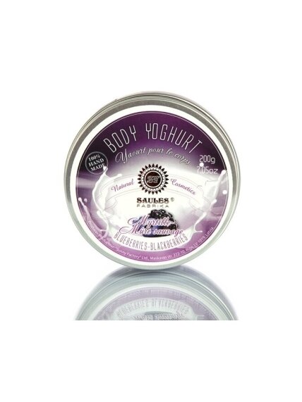 Drėkinamasis kūno jogurtas BLUEBERRIES-BLACKBERRIES Saules Fabrika 200 g 1