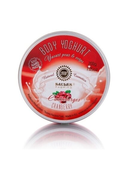 Drėkinamasis kūno jogurtas CRANBERRY Saules Fabrika, 200 g 1 Drėkinamasis kūno jogurtas CRANBERRY Saules Fabrika, 200 g 1