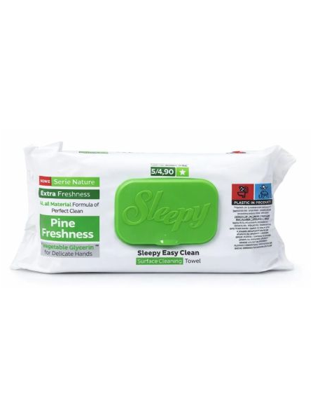 Drėgnos universalios valymo servetėlės Sleepy Easy Clean Pine Freshness, 100 vnt Drėgnos universalios valymo servetėlės Sleepy Easy Clean Pine Freshness, 100 vnt