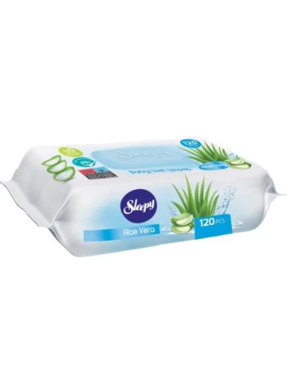 Drėgnos servetėlės Sleepy Aloe Vera, 120 vnt. Drėgnos servetėlės Sleepy Aloe Vera, 120 vnt.