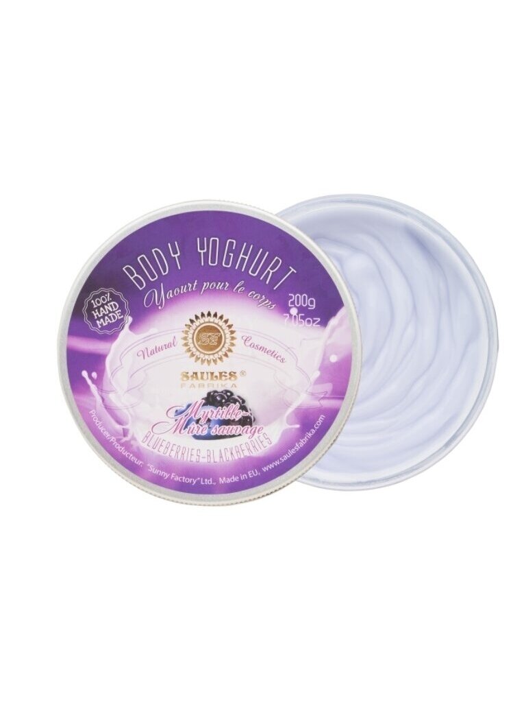 Drėkinamasis kūno jogurtas BLUEBERRIES-BLACKBERRIES Saules Fabrika 200 g Drėkinamasis kūno jogurtas BLUEBERRIES-BLACKBERRIES Saules Fabrika 200 g