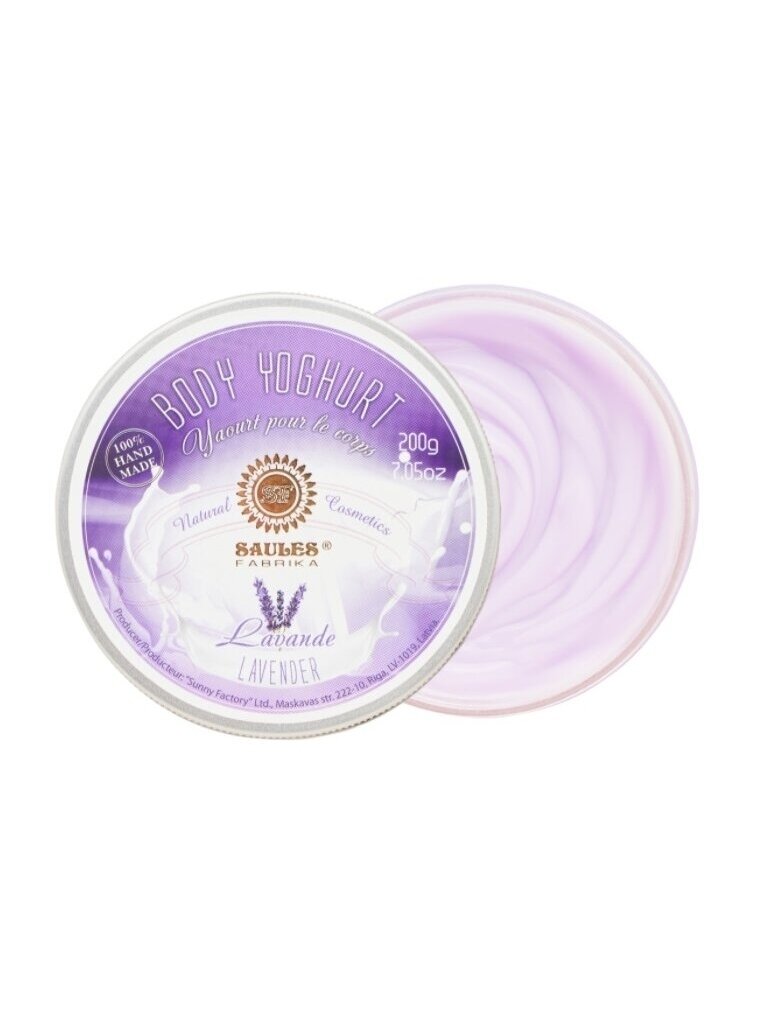 Drėkinamasis kūno jogurtas LAVENDER Saules Fabrika, 200 g Drėkinamasis kūno jogurtas LAVENDER Saules Fabrika, 200 g