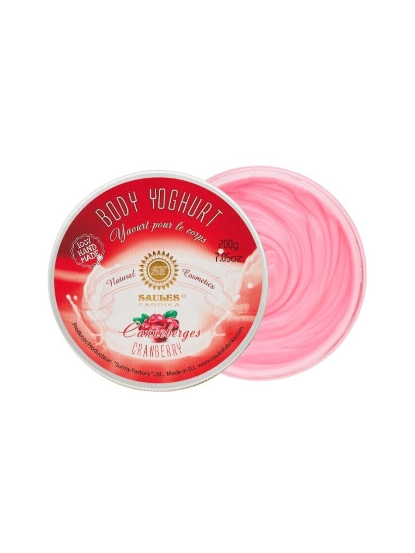 Drėkinamasis kūno jogurtas CRANBERRY Saules Fabrika, 200 g Drėkinamasis kūno jogurtas CRANBERRY Saules Fabrika, 200 g