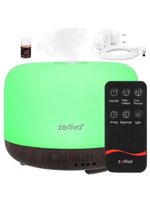Kvapų difuzorius – LED drėkintuvas su nuotolinio valdymo pultu „Zortiva“ 24