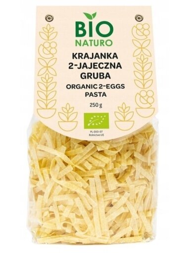 Ekologiški makaronai su kiaušiniais BIO Naturo, 250g