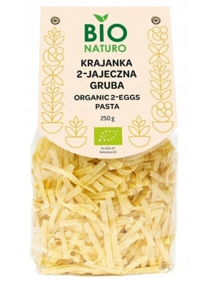 Ekologiški makaronai su kiaušiniais BIO Naturo, 250g Ekologiški makaronai su kiaušiniais BIO Naturo, 250g