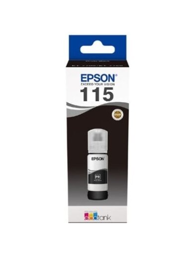Epson 115 EcoTank (C13T07D14A) Rašalo papildymo buteliukas, Foto Juoda