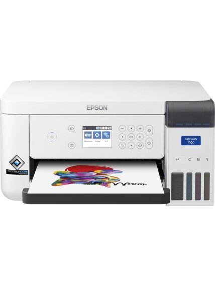 Epson SureColor SC-F100 Dažų sublimacijos spausdintuvas spalvotas A4 USB Wi-Fi Ethernet LAN Epson SureColor SC-F100 Dažų sublimacijos spausdintuvas spalvotas A4 USB Wi-Fi Ethernet LAN