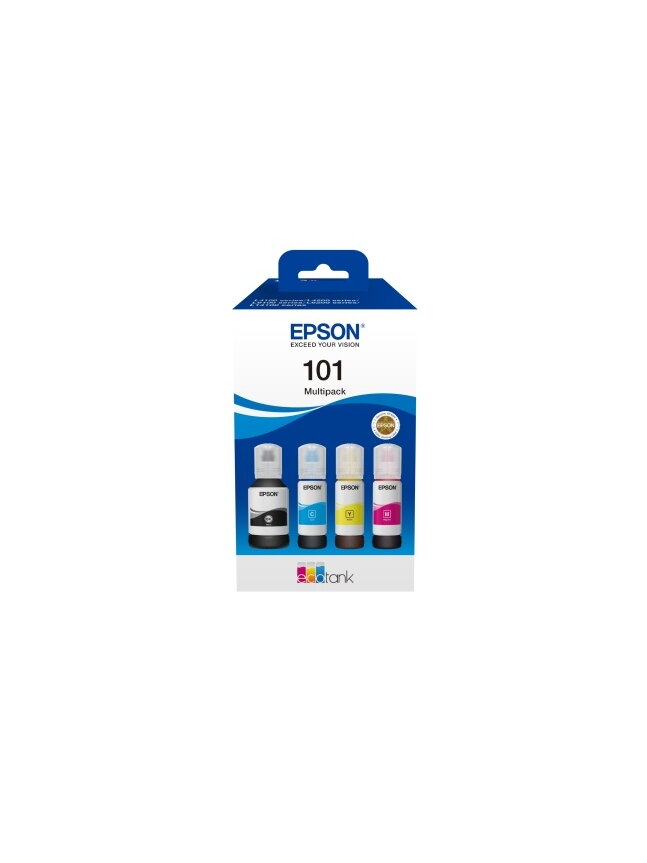 Epson 101 EcoTank (C13T03V64A) kasetė rašaliniams spausdintuvams, CMYK, Komplektas 4 spalvų Epson 101 EcoTank (C13T03V64A) kasetė rašaliniams spausdintuvams, CMYK, Komplektas 4 spalvų