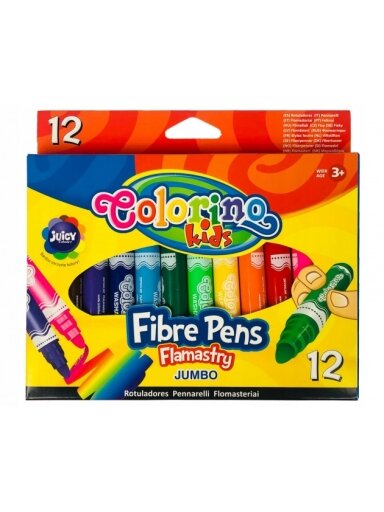 Flomasteriai Colorino Kids Jumbo, 12 spalvų